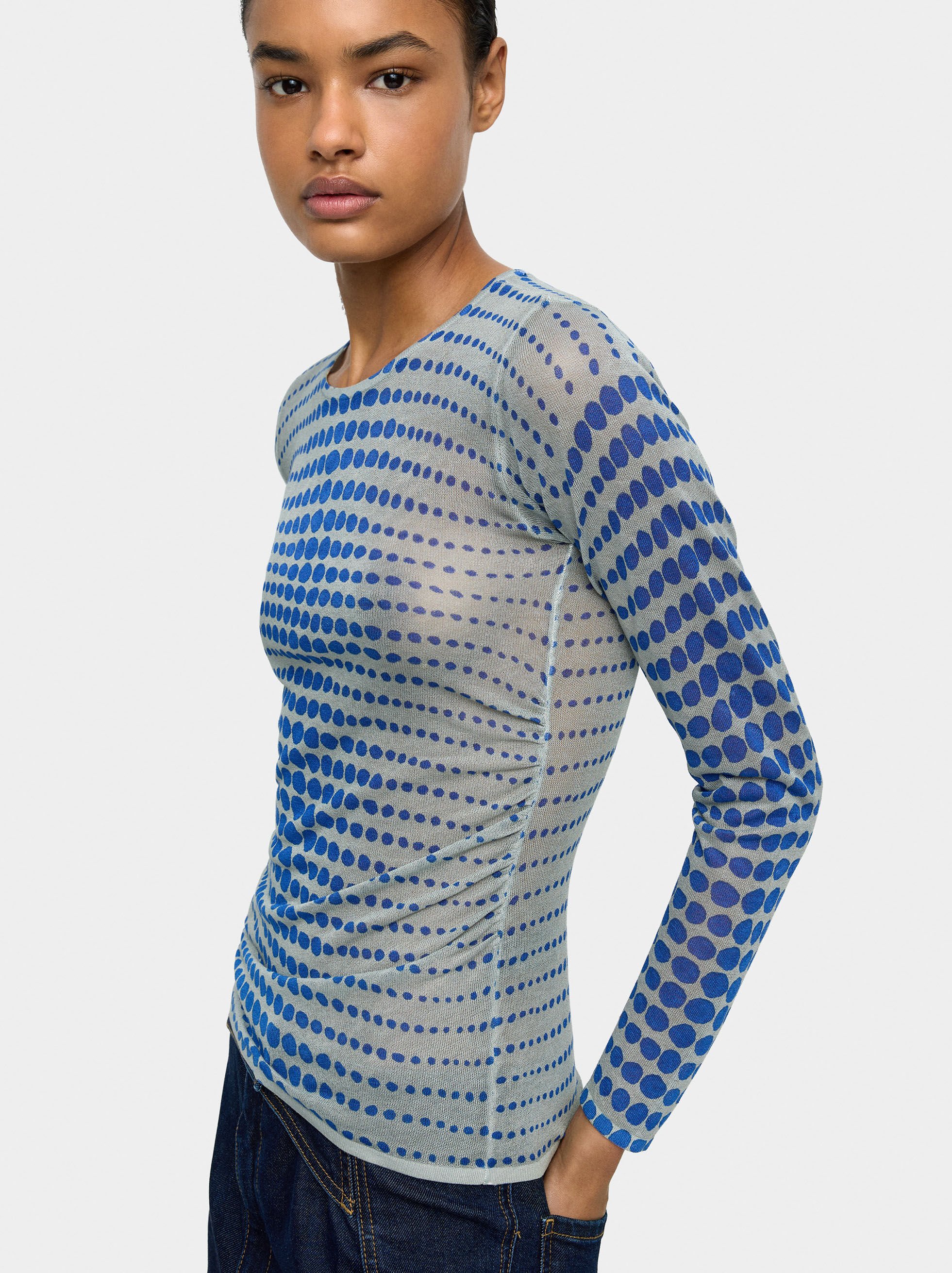 Maglietta in maglia semitrasparente