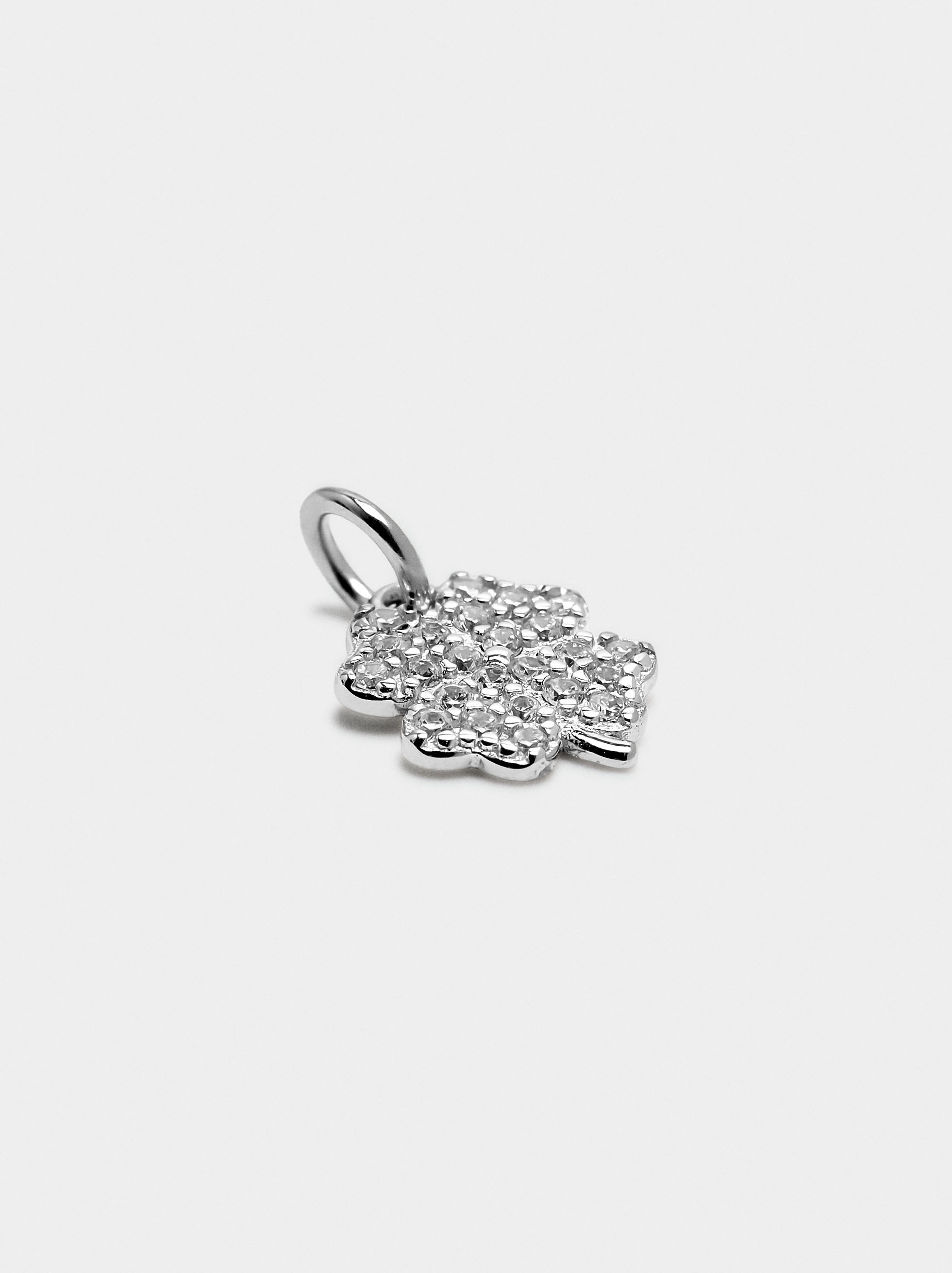 Charm trevo con zirconi - argento sterling 925