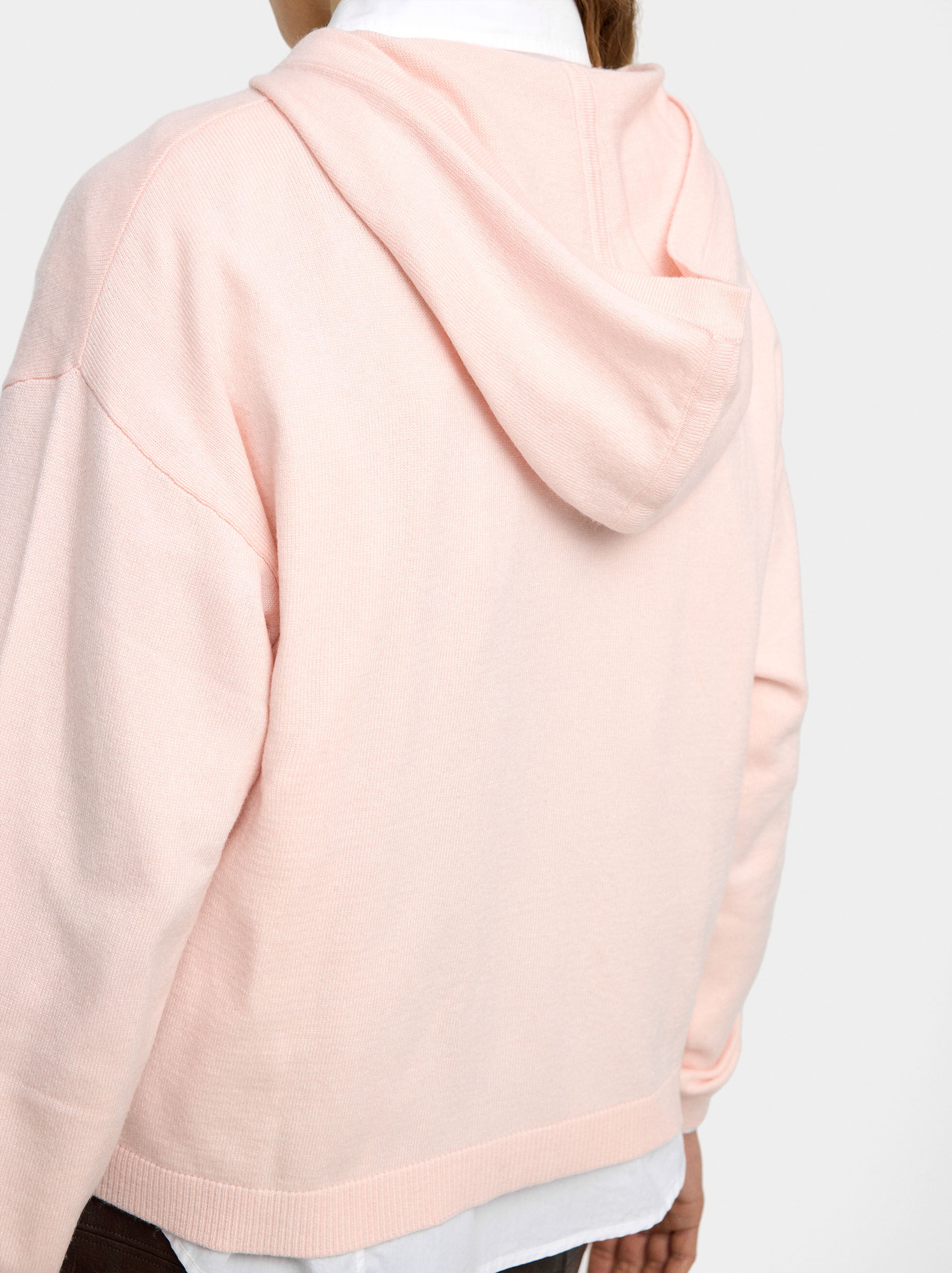 Cardigan in maglia con cappuccio