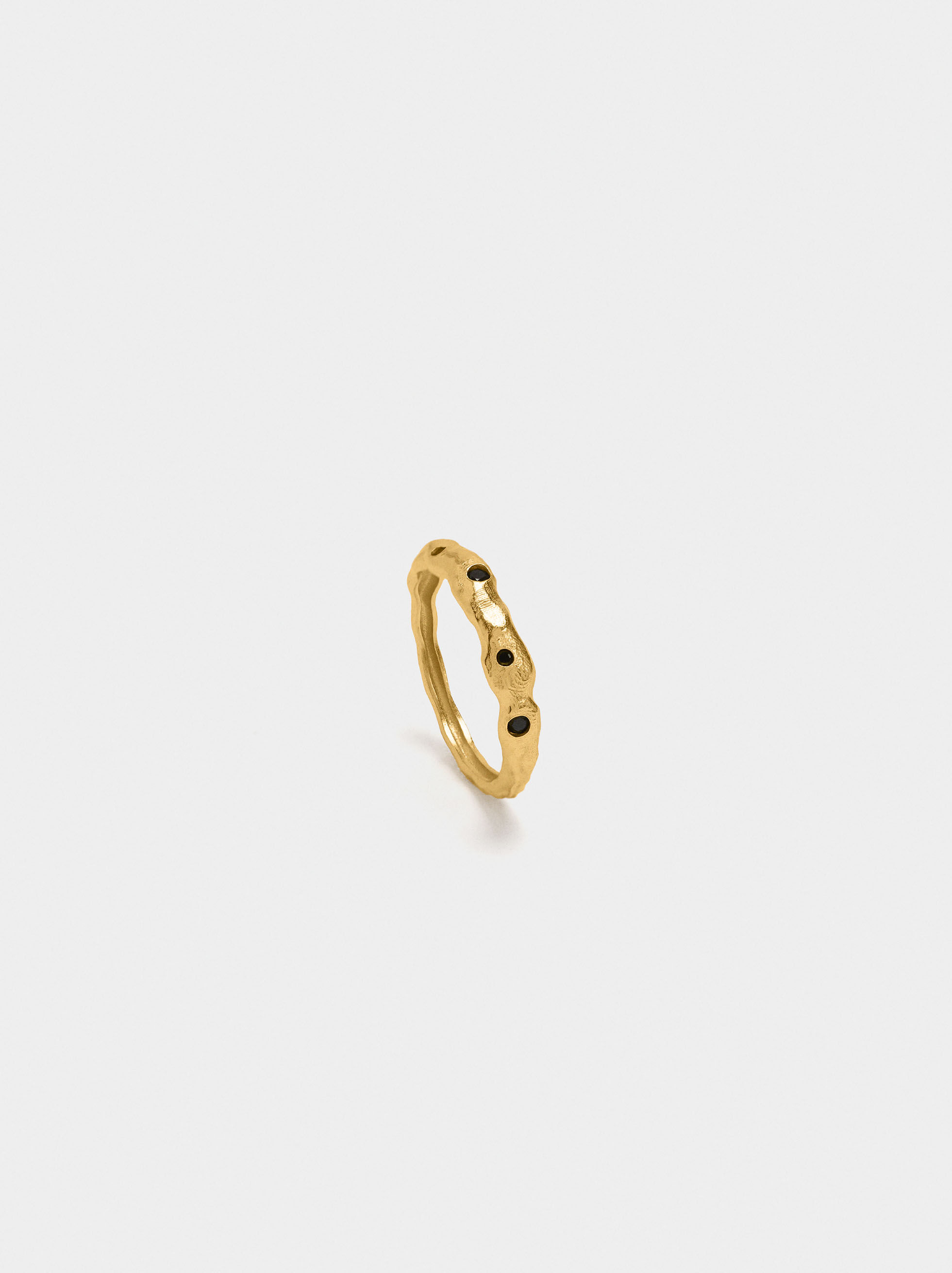 Anello irregolare con zirconi - argento sterling 925