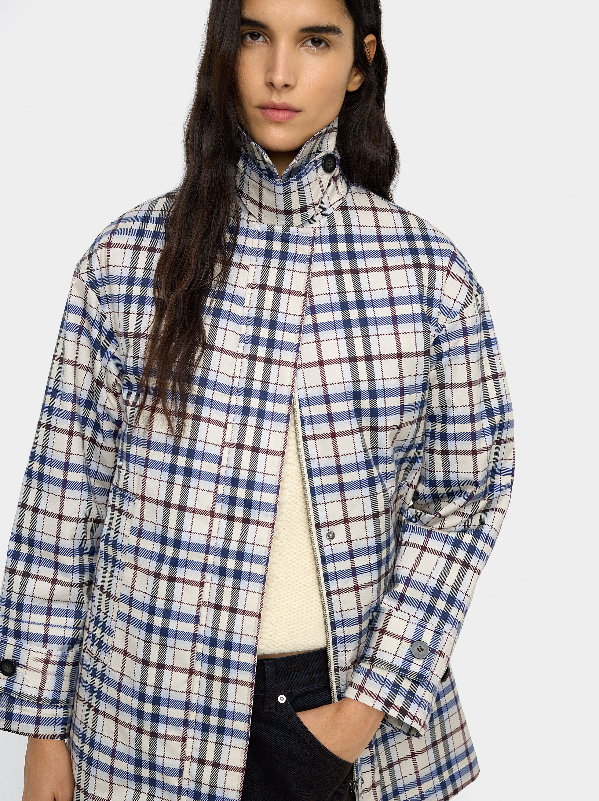 Parka in cotone a quadri