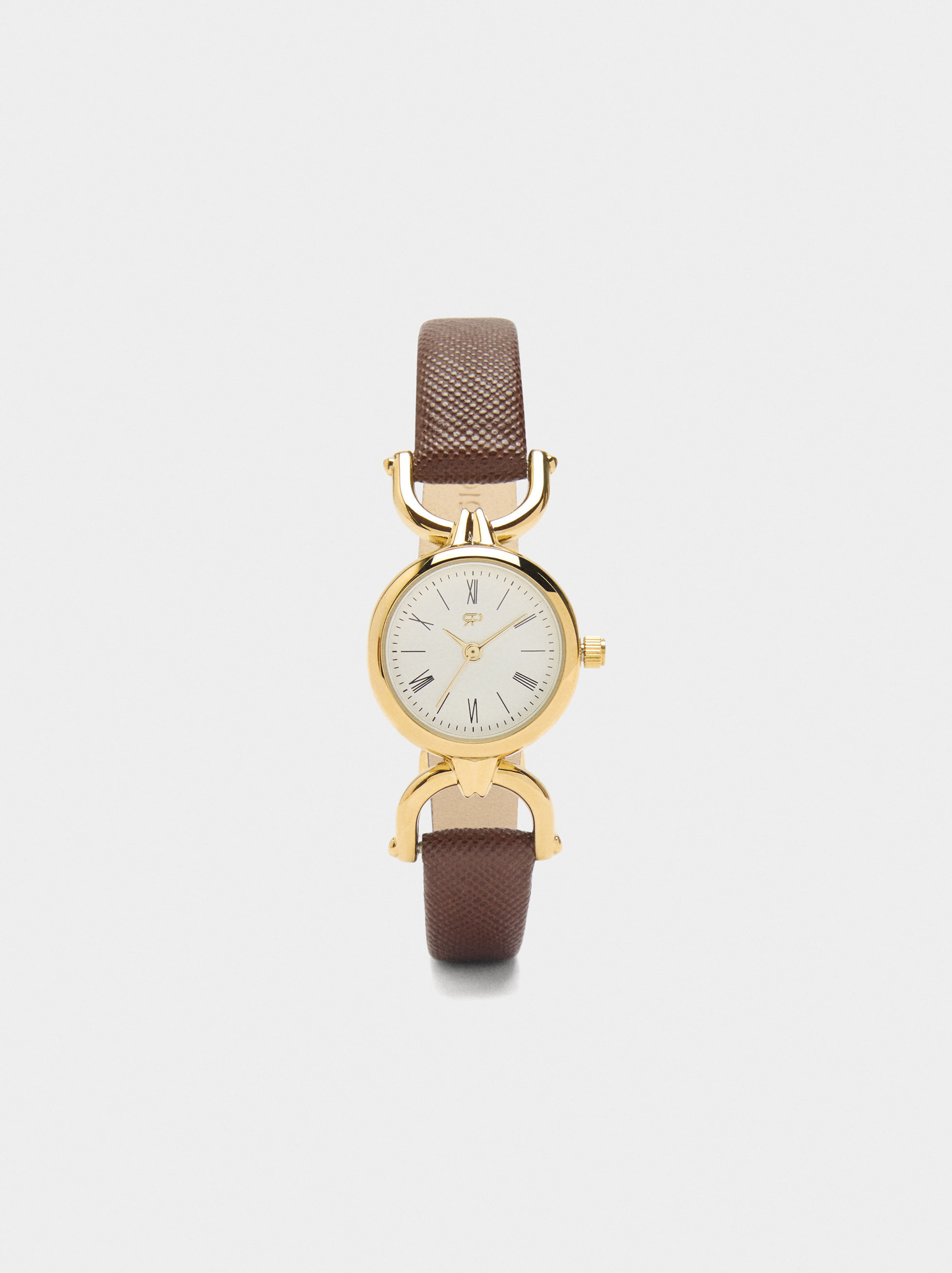 Orologio tondo con cinturino a texture